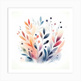 Watercolor Floral Background 3 Art Print