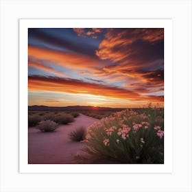 Sunset In The Desert 2 Art Print