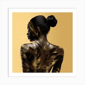 Gold Body Paint Art Print