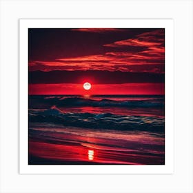 Sunset On The Beach 826 Art Print