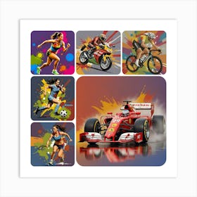Sports In Action Art Print