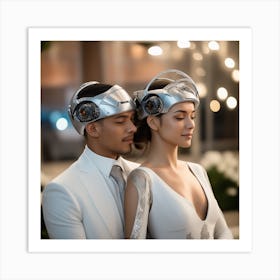 Futuristic Bride And Groom 1 Art Print