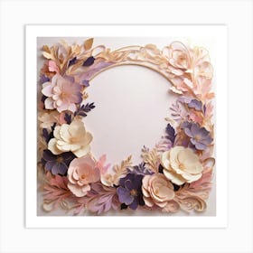 Paper Flower Frame 1 Art Print