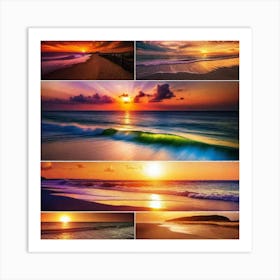 Sunset On The Beach 304 Art Print