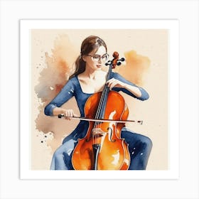 Cello Player Art Print