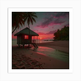 Sunset At The Beach Art Print