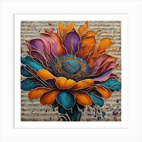 Flower Of Music 2 Art Print