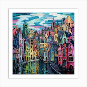 Brussels Cityscape Art Print