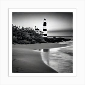 Lighthouse At Dusk 3 Art Print