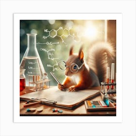 Squirrel In A Lab Art Print