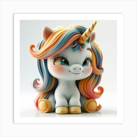 Rizwanakhan 3d A Little Cute Unicorn Kawaii 4k Isolated On Wh 369d046f 3d91 4f37 8478 42ce5180e69d 0 Art Print