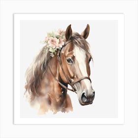 Watercolor Horse Head Art Print