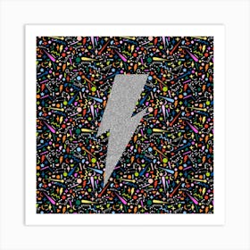 Lightning Bolt Square Art Print