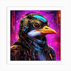 Futuristic Penguin Art Print