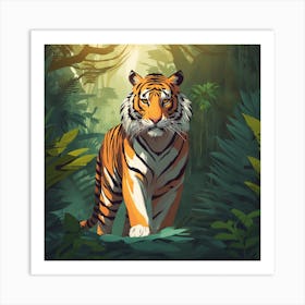 Tiger In The Jungle 40 Art Print