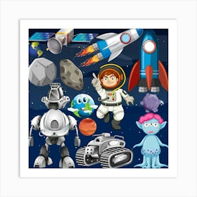 Space Clipart Art Print