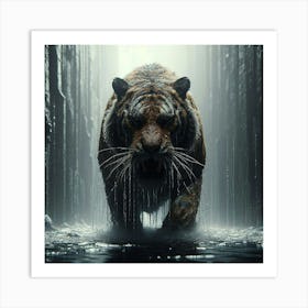 Tiger In The Rain 2 Art Print