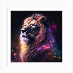 Galaxy Lion 1 Art Print