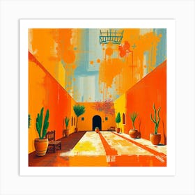 Cactus Courtyard Art Print