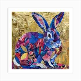 Patchwork Quilted Rabbit 1 Art Print