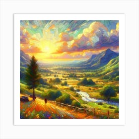 Sunset In The Valley Art Print