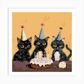 Birthday Cats Art Print