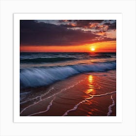 Sunset On The Beach 146 Art Print