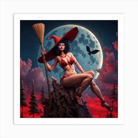 Witch On A Stump Art Print