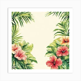 Watercolor Tropical Flowers Art Art Print