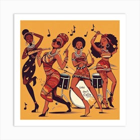 African Dancers Art Print