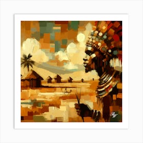 Native African Warrior Man 3 Art Print