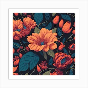 Leonardo Diffusion Floral Print Vector 4k 3 Art Print