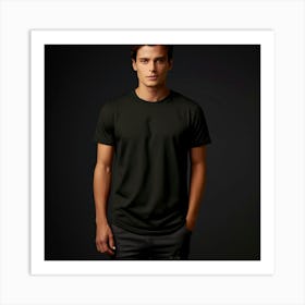 Mock Up Tshirt Blank Plain Cotton Unprinted Simple Minimalist Canvas Customizable Basic (5) Art Print