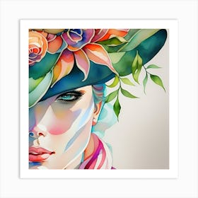 Woman_hat Art Print