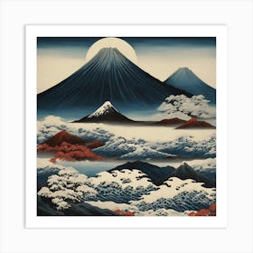 Hokusai Moutains Japan Art Print