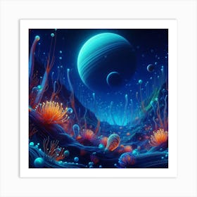 Planet under water Art Print