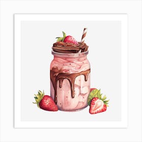 Strawberry Milkshake 40 Art Print