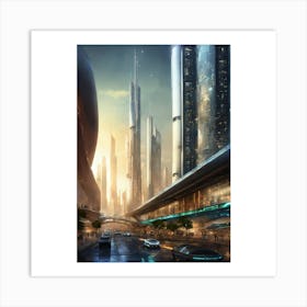 Futuristic City 1 Art Print