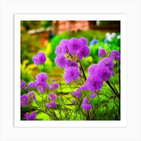 Purple Flowers In The Garden Art Print