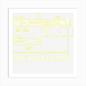 Tomahawk Cruise Missile Blueprint Infographic Diagram Art Print