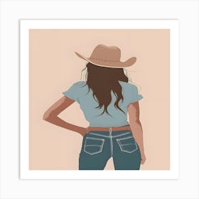 Cowgirl In A Cowboy Hat Art Print