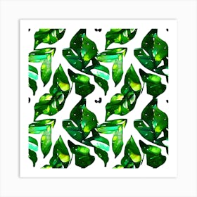 Tropical Leaves Seamless Pattern 1 Art Print
