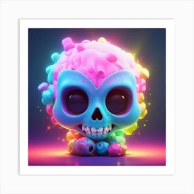 Colorful Skull 3 Art Print