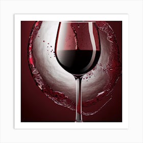 Wine Glass With Splash Art Print