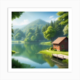 Peaceful Countryside Lake 2023 11 07t103900 Art Print