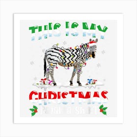 This Is My Christmas Pajama Shirt Cute Zebra Animals Art Print