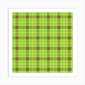 Green Plaid Fabric 3 Art Print