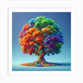 "Vibrant Vitality: The Spectrum Tree" is a stunning depiction of life's exuberance, featuring a tree with a riot of colorful foliage against a serene blue backdrop. This art piece celebrates nature's diversity, with each swirl and hue representing the tree's vibrant life force. A visual feast for the eyes, this masterpiece is a must-have for those looking to infuse their space with color and energy. The "Spectrum Tree" isn't just decor; it's a daily reminder of growth, vitality, and the colorful moments that make life beautiful. Perfect for both home and office spaces, it promises to be an uplifting presence that brightens your day. Art Print