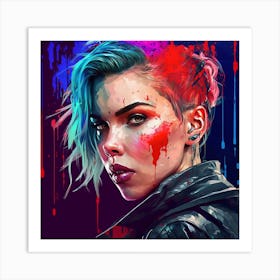 Splatter Girl 2 Art Print