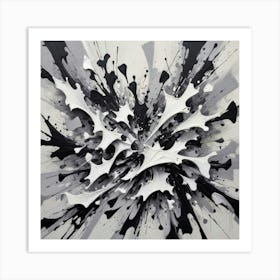 Black and White Abstract Art 350 Art Print